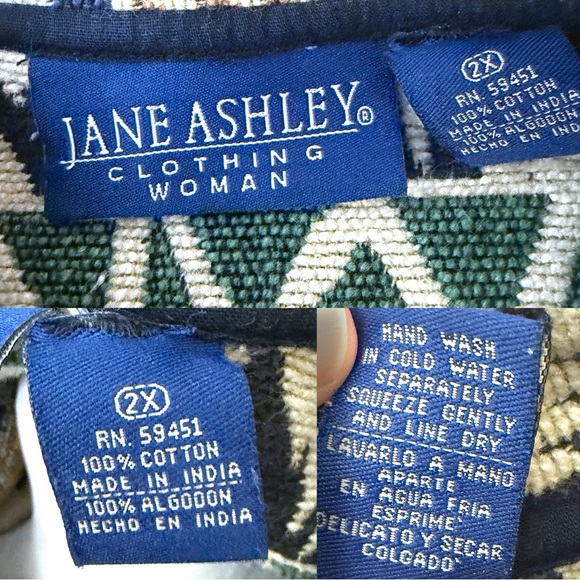 VTG 90s Jane Ashley Woman Tapestry Jacket 2X Blue Aztec Southwest Boho Boxy Coat - Picture 5 of 11